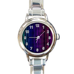 Abstract Background Plaid Round Italian Charm Watch by HermanTelo