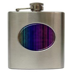 Abstract Background Plaid Hip Flask (6 Oz)