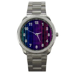 Abstract Background Plaid Sport Metal Watch by HermanTelo