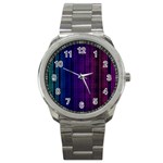 Abstract Background Plaid Sport Metal Watch Front