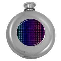 Abstract Background Plaid Round Hip Flask (5 Oz)