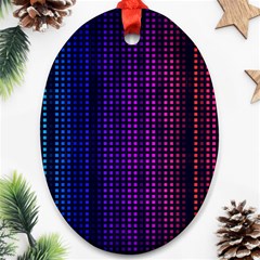 Abstract Background Plaid Oval Ornament (two Sides)