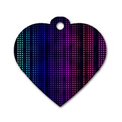 Abstract Background Plaid Dog Tag Heart (one Side)