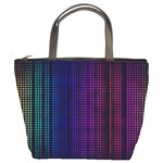 Abstract Background Plaid Bucket Bag Front