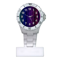 Abstract Background Plaid Plastic Nurses Watch