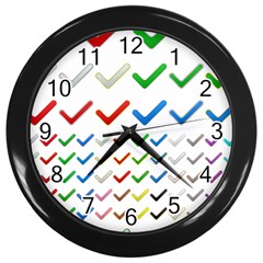 Confirm Button Metallic Metal Set Wall Clock (black) by HermanTelo