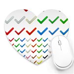 Confirm Button Metallic Metal Set Heart Mousepads Front