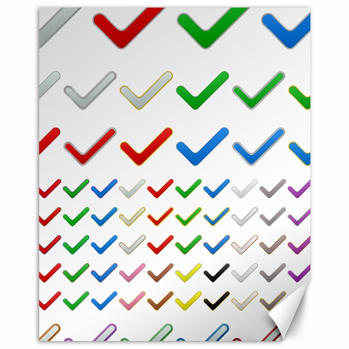 Confirm Button Metallic Metal Set Canvas 11  x 14 