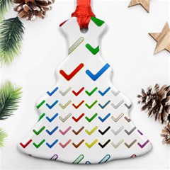 Confirm Button Metallic Metal Set Christmas Tree Ornament (two Sides)