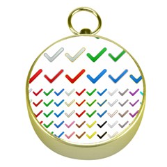 Confirm Button Metallic Metal Set Gold Compasses