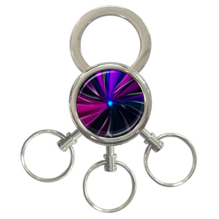 Abstract Background Lightning 3-Ring Key Chains