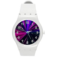 Abstract Background Lightning Round Plastic Sport Watch (m)