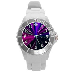 Abstract Background Lightning Round Plastic Sport Watch (l) by HermanTelo