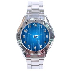 Abstract Line Space Stainless Steel Analogue Watch