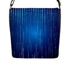 Abstract Line Space Flap Closure Messenger Bag (l)