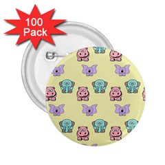 Animals Pastel Children Colorful 2 25  Buttons (100 Pack)  by HermanTelo