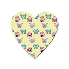 Animals Pastel Children Colorful Heart Magnet by HermanTelo