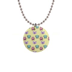 Animals Pastel Children Colorful 1  Button Necklace