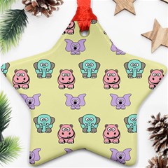 Animals Pastel Children Colorful Star Ornament (two Sides)