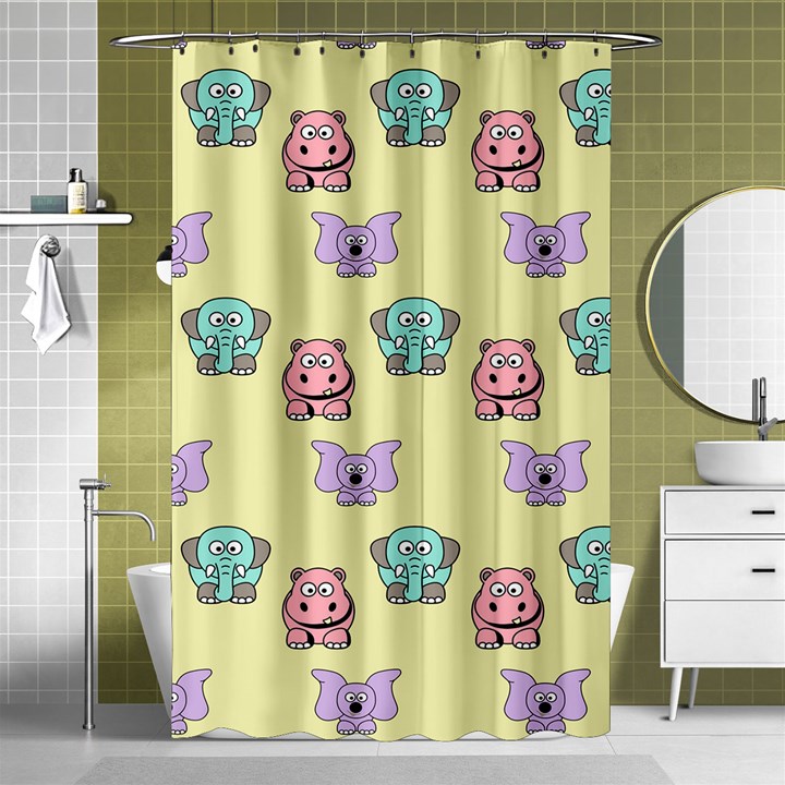 Animals Pastel Children Colorful Shower Curtain 48  x 72  (Small) 