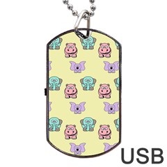 Animals Pastel Children Colorful Dog Tag Usb Flash (two Sides)