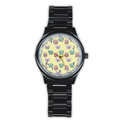 Animals Pastel Children Colorful Stainless Steel Round Watch