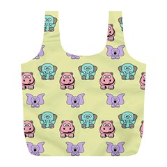 Animals Pastel Children Colorful Full Print Recycle Bag (l)