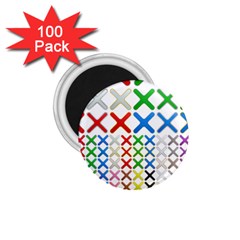 Cancel Button Metallic Metal Set 1 75  Magnets (100 Pack) 