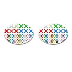 Cancel Button Metallic Metal Set Cufflinks (oval)