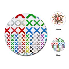 Cancel Button Metallic Metal Set Playing Cards (round)