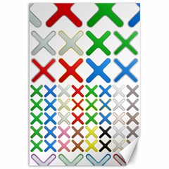 Cancel Button Metallic Metal Set Canvas 12  X 18 