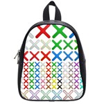 Cancel Button Metallic Metal Set School Bag (Small) Front