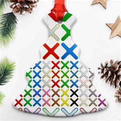 Cancel Button Metallic Metal Set Ornament (christmas Tree) 