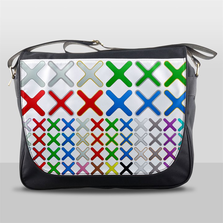 Cancel Button Metallic Metal Set Messenger Bag