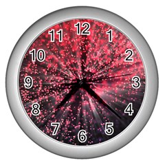 Abstract Background Wallpaper Space Wall Clock (silver) by HermanTelo