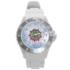 Wonderful Mandala Round Plastic Sport Watch (l) by FantasyWorld7