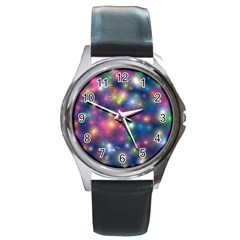 Abstract Background Graphic Space Round Metal Watch by HermanTelo