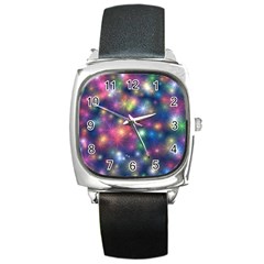 Abstract Background Graphic Space Square Metal Watch by HermanTelo