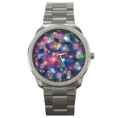 Abstract Background Graphic Space Sport Metal Watch by HermanTelo