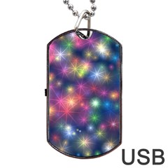 Abstract Background Graphic Space Dog Tag Usb Flash (one Side)