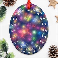 Abstract Background Graphic Space Oval Filigree Ornament (Two Sides)