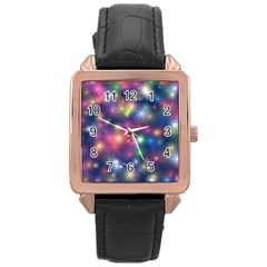 Abstract Background Graphic Space Rose Gold Leather Watch  by HermanTelo