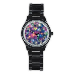 Abstract Background Graphic Space Stainless Steel Round Watch by HermanTelo