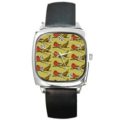 Bird Animal Nature Wild Wildlife Square Metal Watch