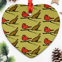 Bird Animal Nature Wild Wildlife Heart Ornament (two Sides)