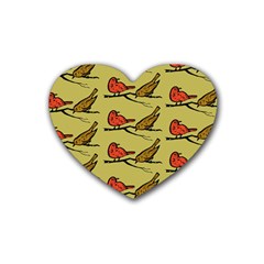 Bird Animal Nature Wild Wildlife Rubber Coaster (heart)  by HermanTelo