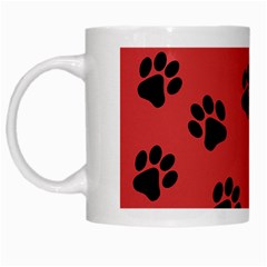 Paw Prints Background Animal White Mugs by HermanTelo