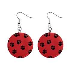 Paw Prints Background Animal Mini Button Earrings