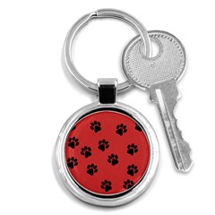 Paw Prints Background Animal Key Chains (round)  by HermanTelo