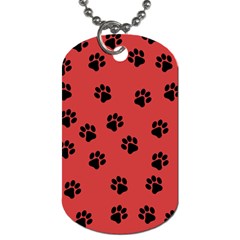 Paw Prints Background Animal Dog Tag (two Sides) by HermanTelo